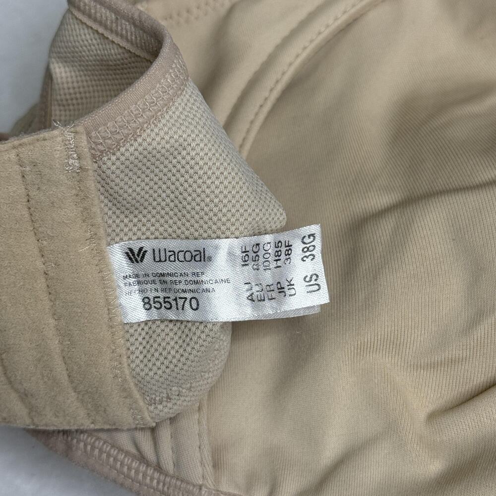 Wacoal Sports Bra Womens 38G Beige Underwire Full Coverage Adjustable 855170 - Picture 2 of 3